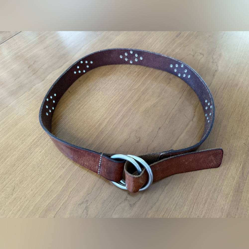 VTG Abercrombie & Fitch BROWN GENUINE LEATHER 1 3/8" Wd EYELET CASUAL BELT S - Picture 14 of 16